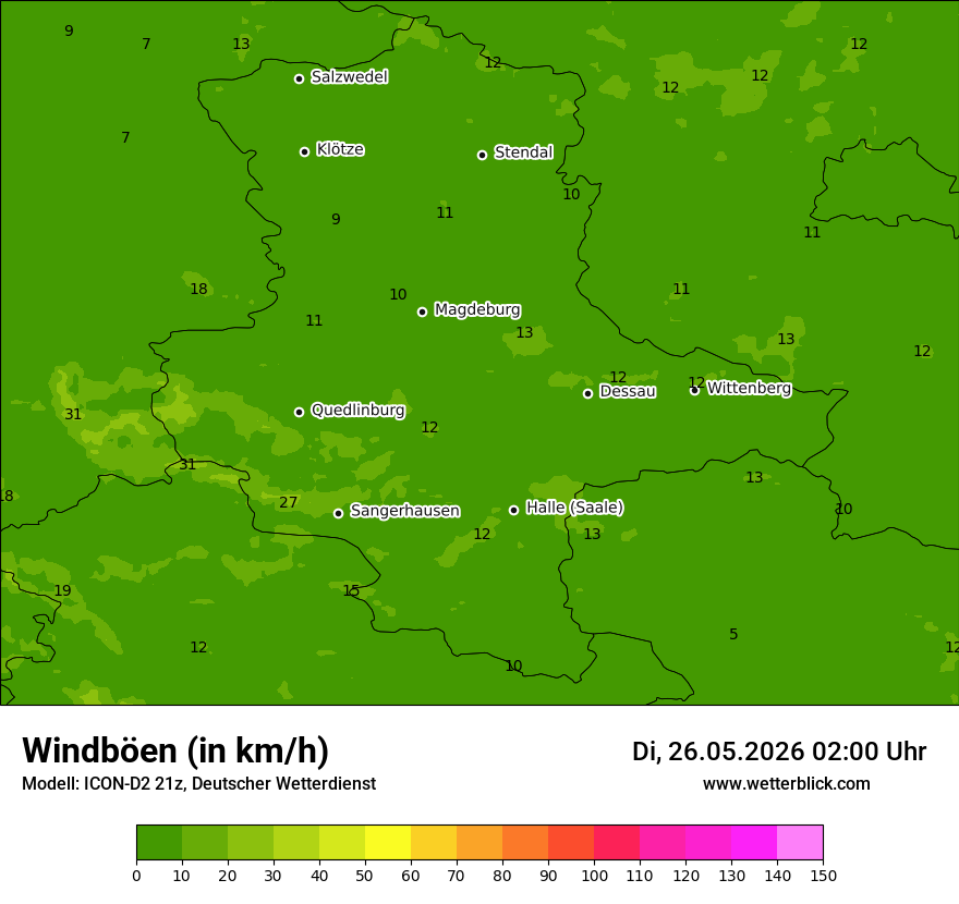 Maximale Windböen