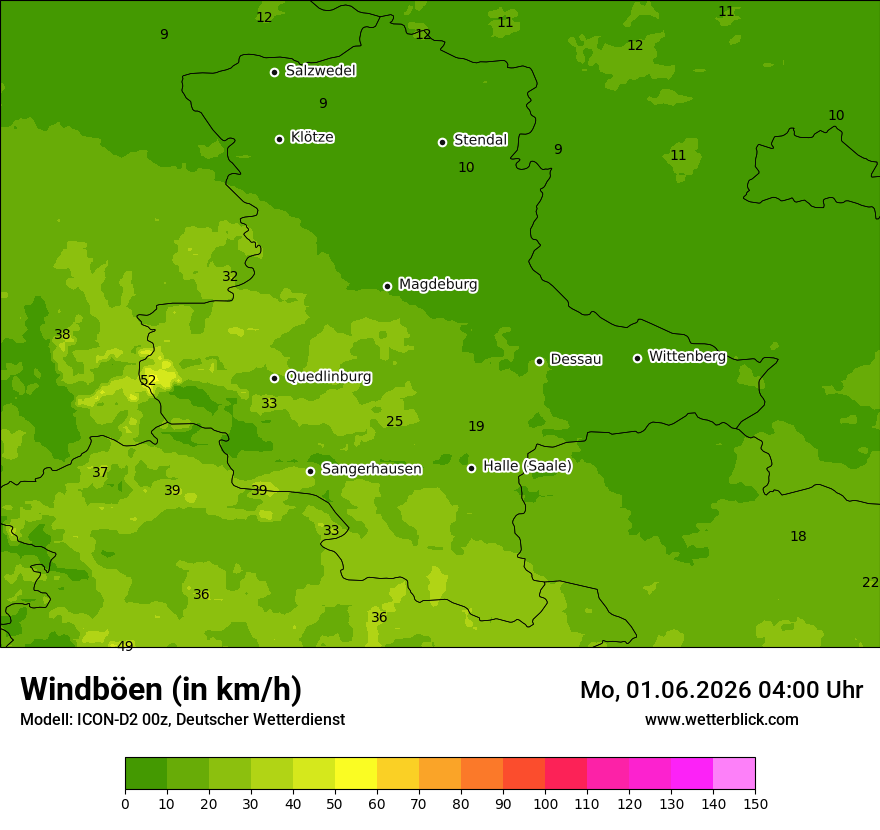Maximale Windböen