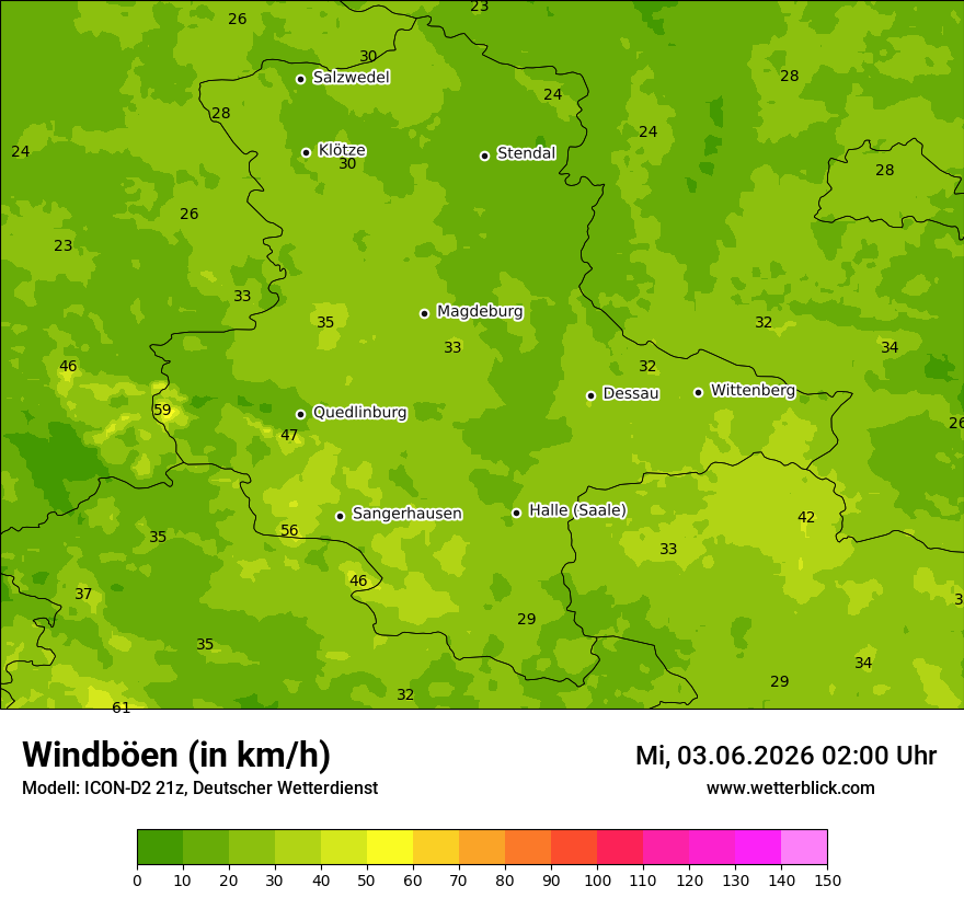 Maximale Windböen