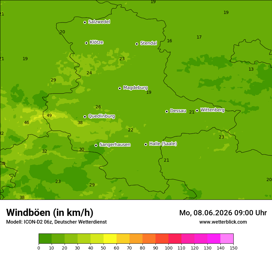Maximale Windböen