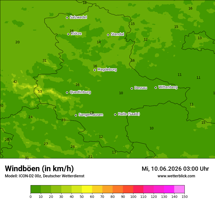 Maximale Windböen