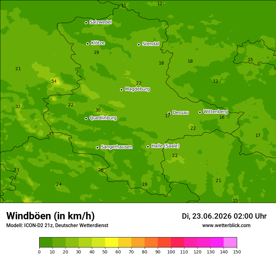 Maximale Windböen