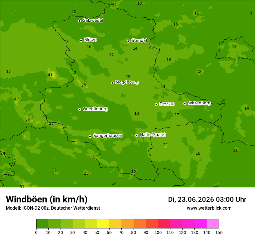 Maximale Windböen