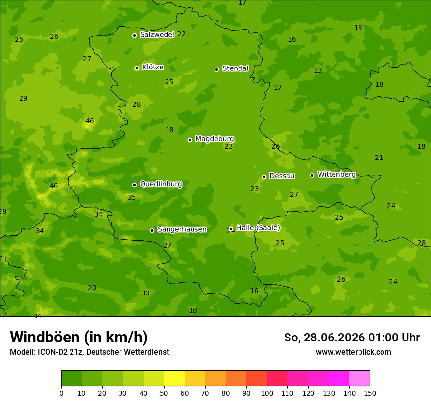 Maximale Windböen