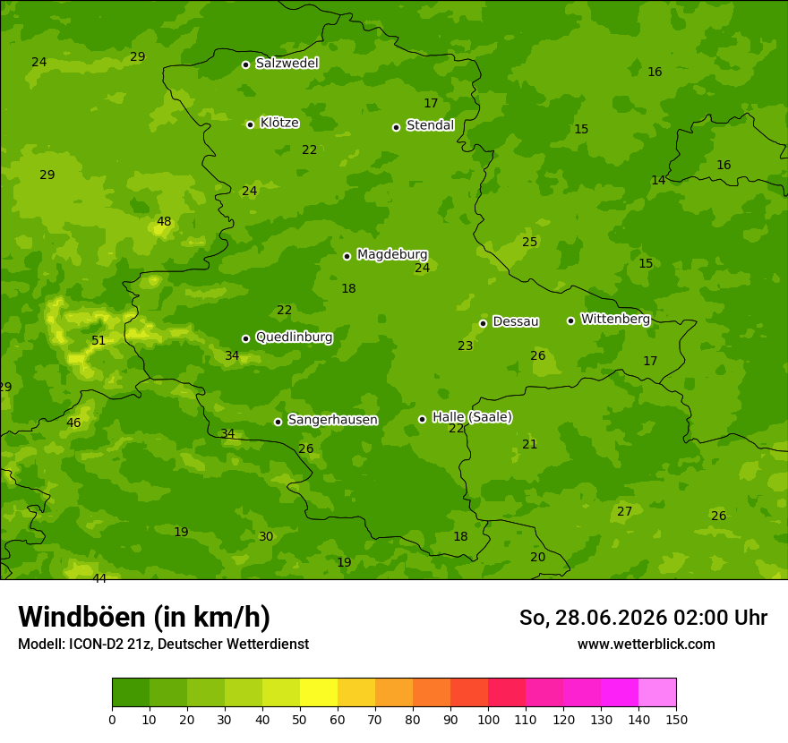 Maximale Windböen