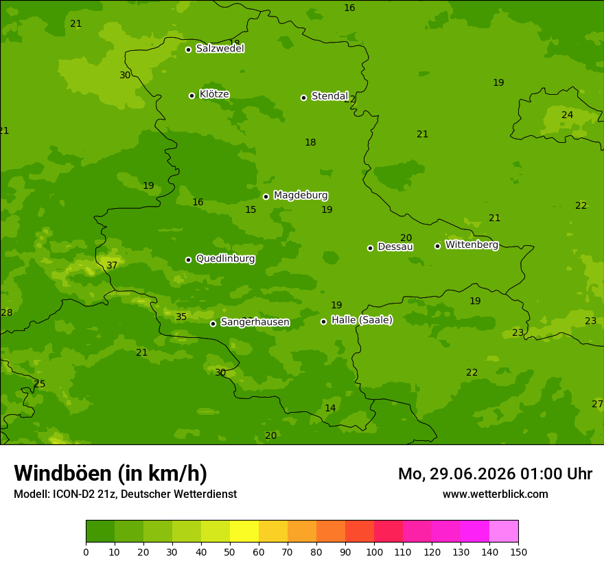 Maximale Windböen