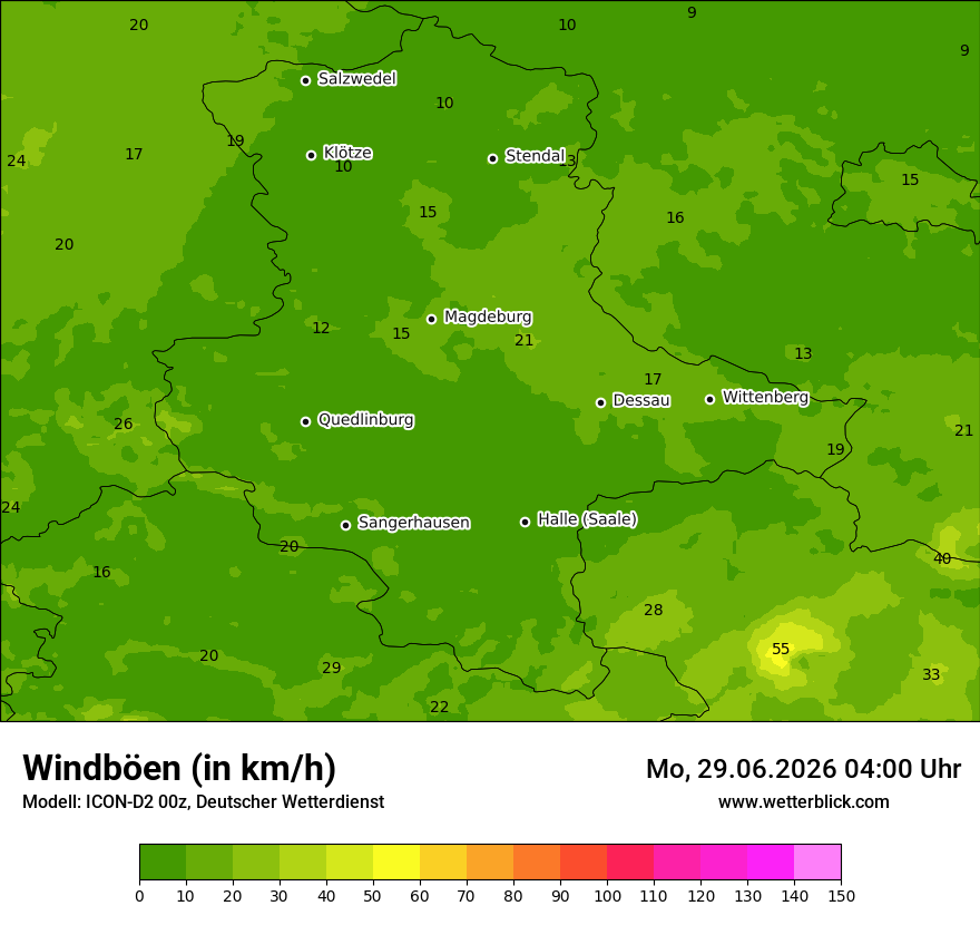 Maximale Windböen