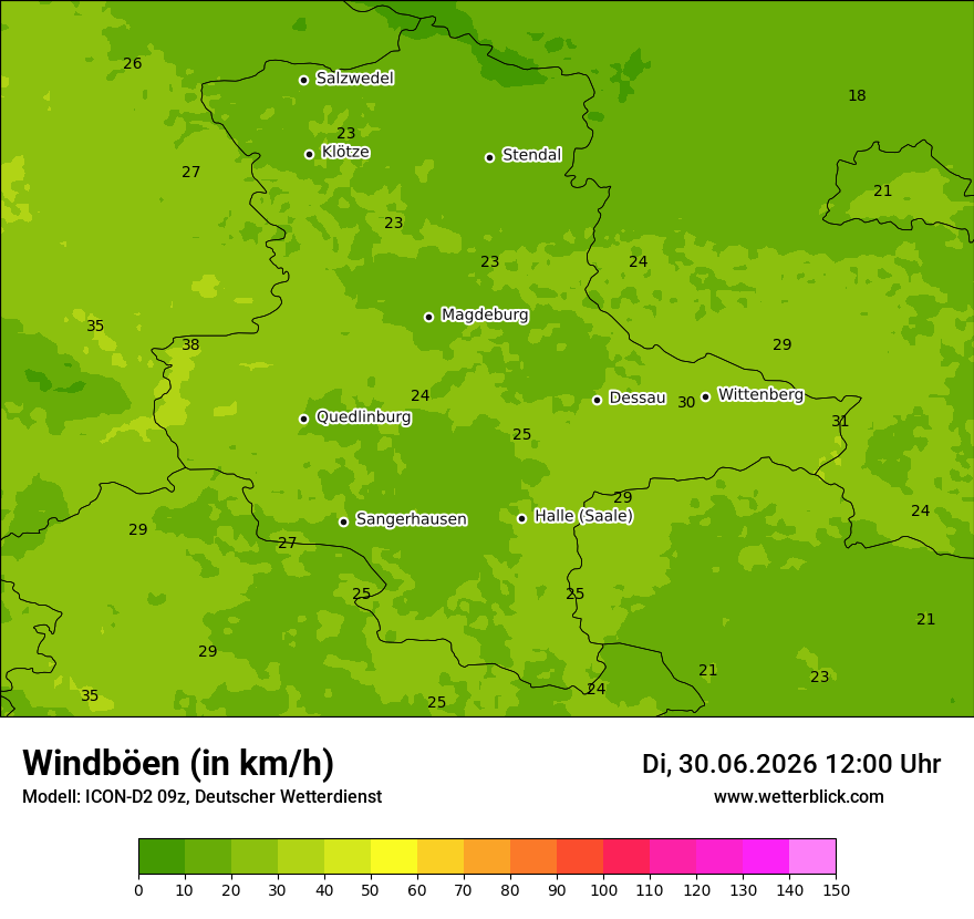Maximale Windböen