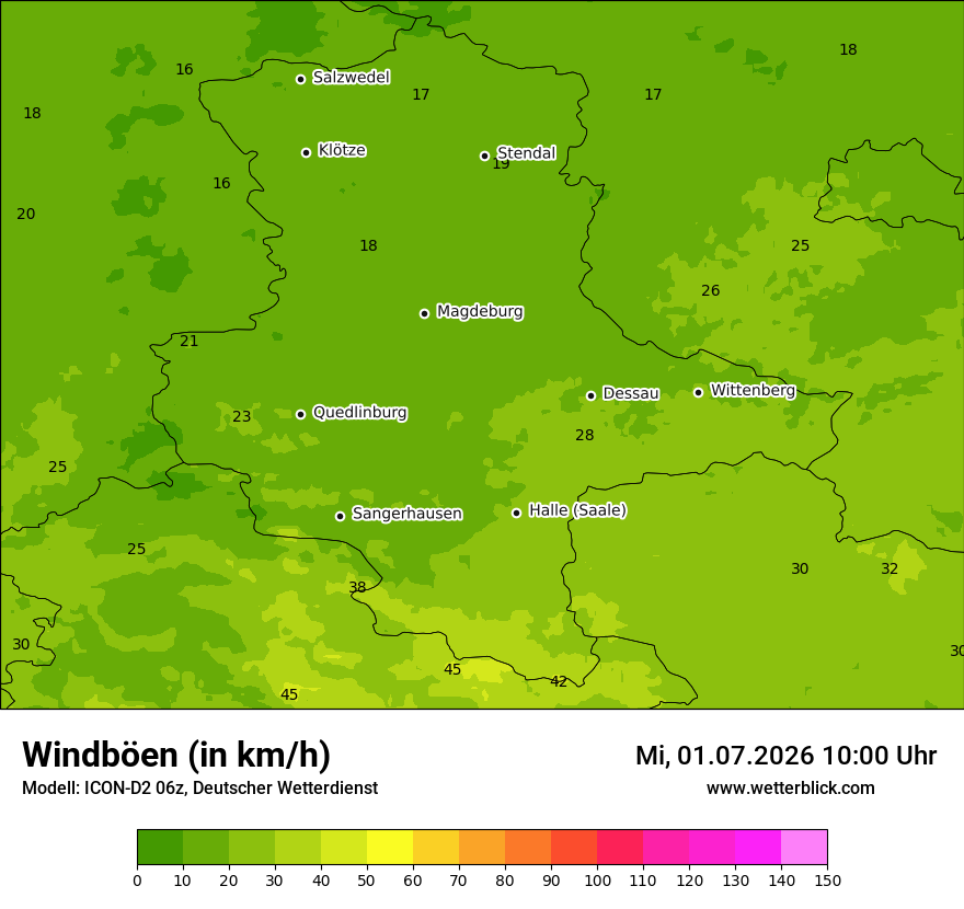Maximale Windböen