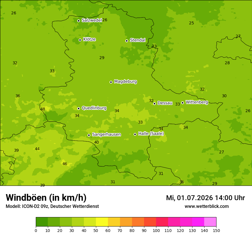Maximale Windböen