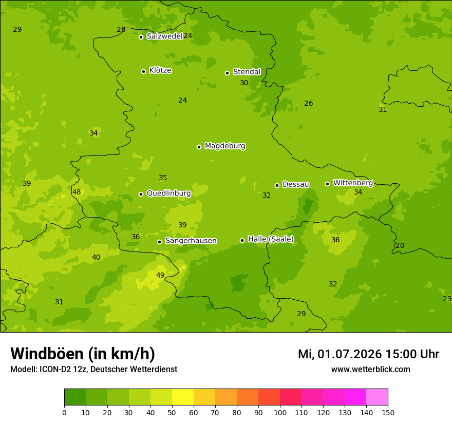 Maximale Windböen