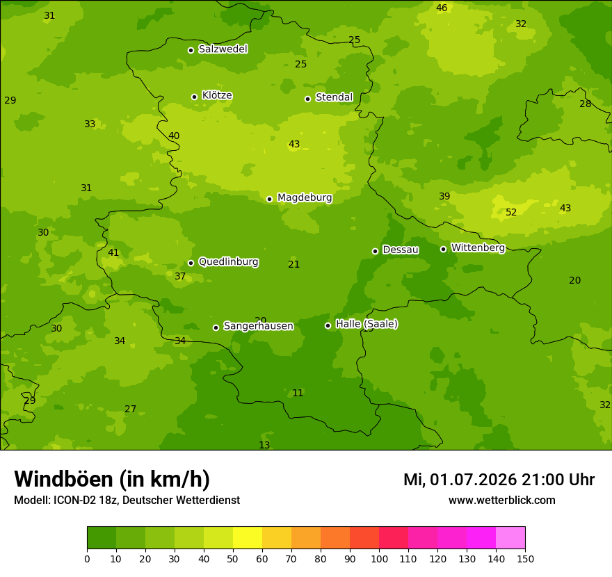 Maximale Windböen