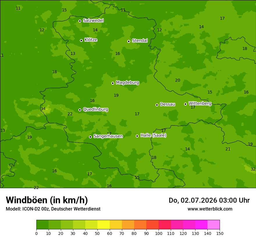 Maximale Windböen