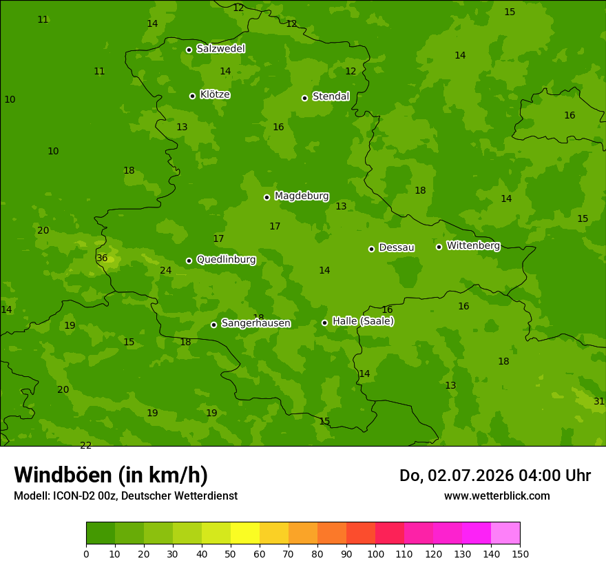 Maximale Windböen
