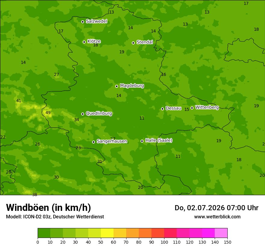 Maximale Windböen
