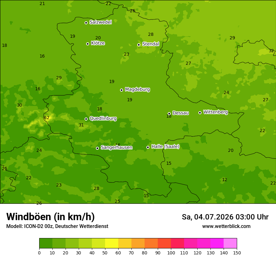 Maximale Windböen