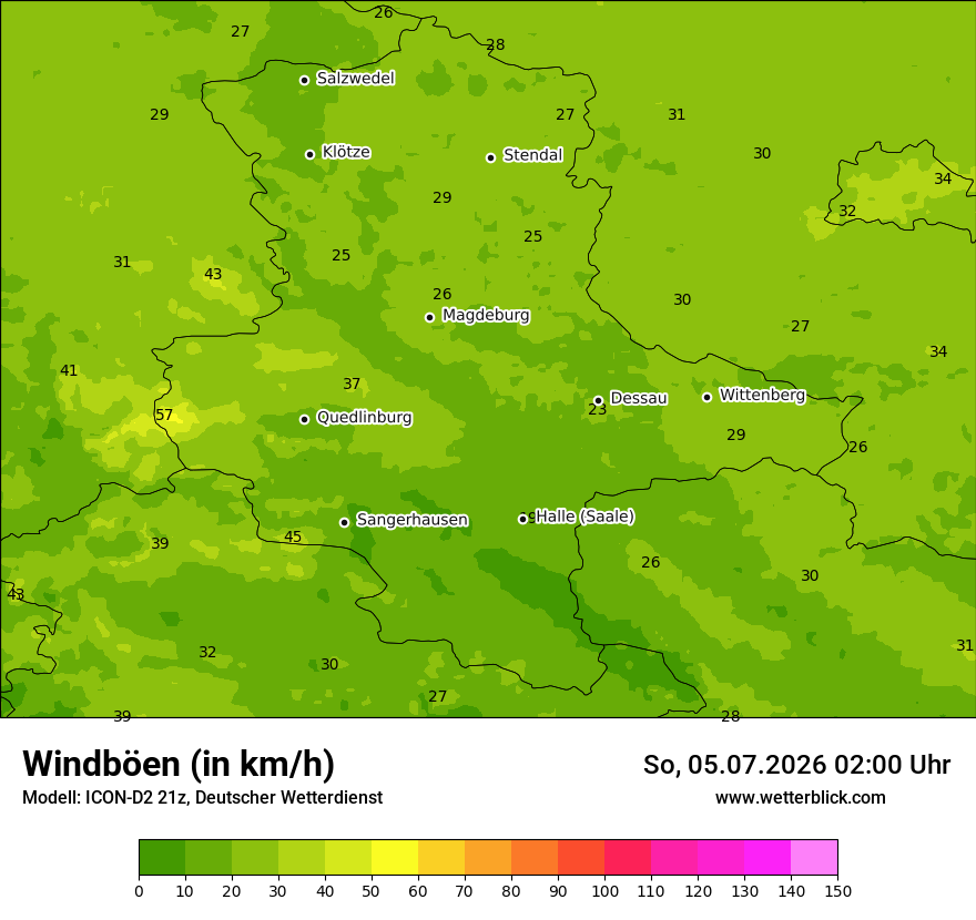Maximale Windböen