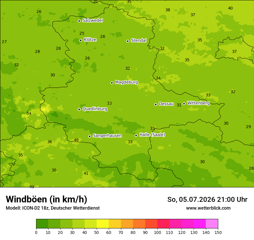 Maximale Windböen