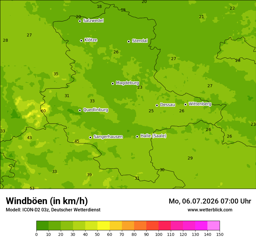 Maximale Windböen