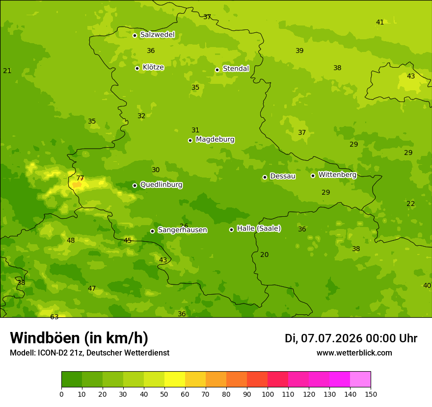 Maximale Windböen