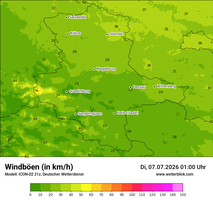 Maximale Windböen