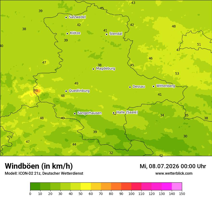 Maximale Windböen