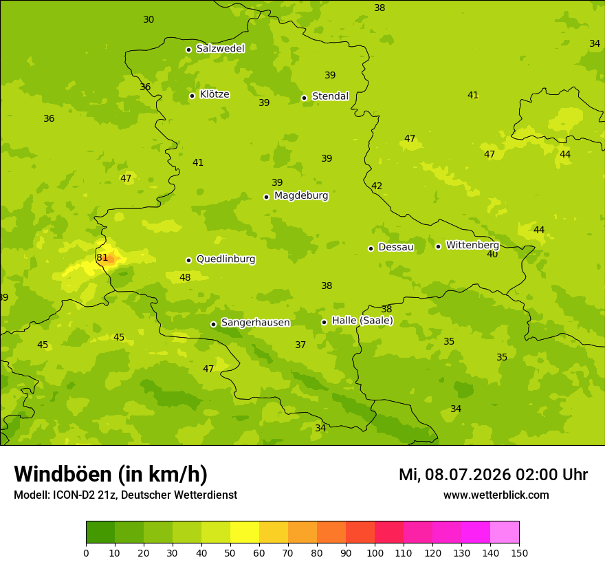 Maximale Windböen