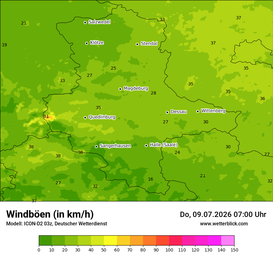Maximale Windböen