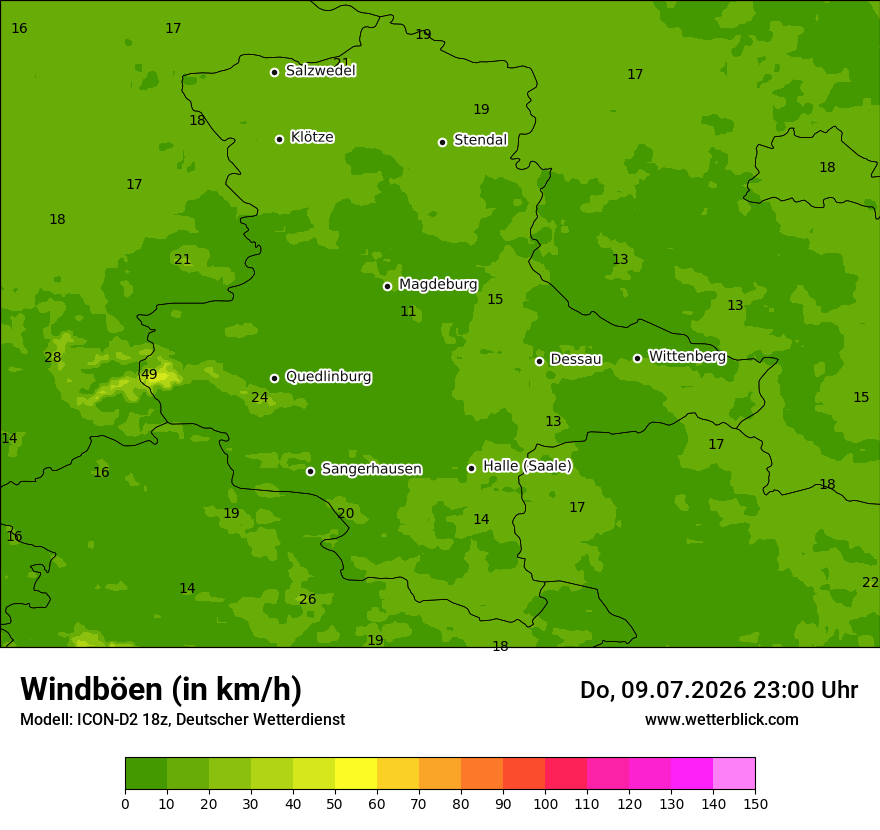 Maximale Windböen