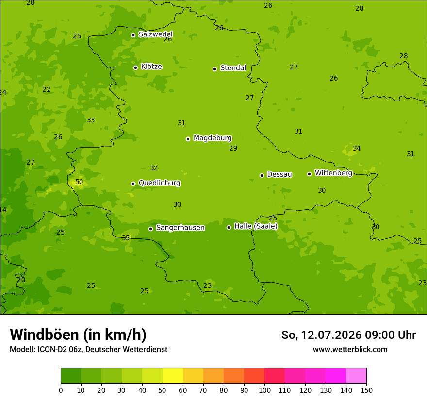 Maximale Windböen