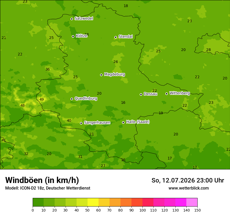 Maximale Windböen