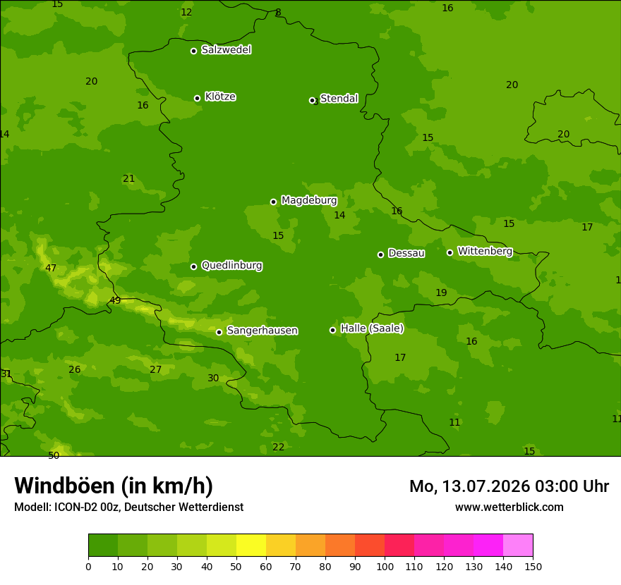 Maximale Windböen