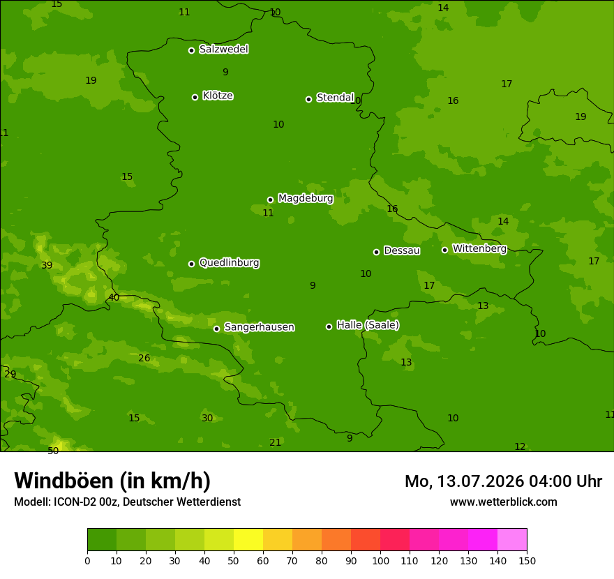 Maximale Windböen
