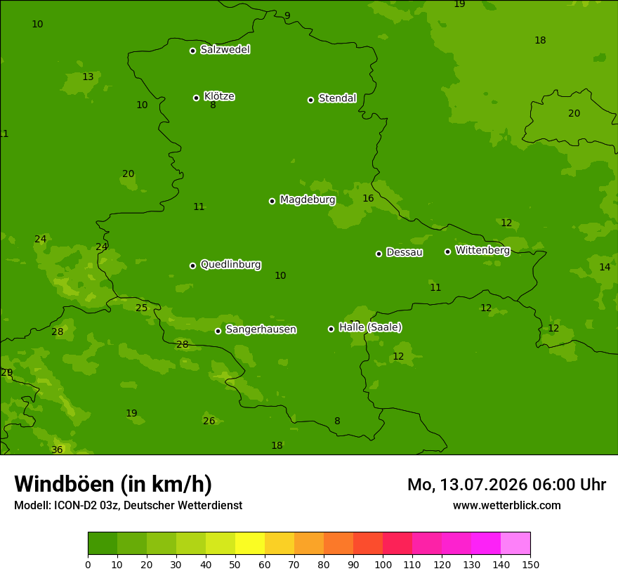 Maximale Windböen