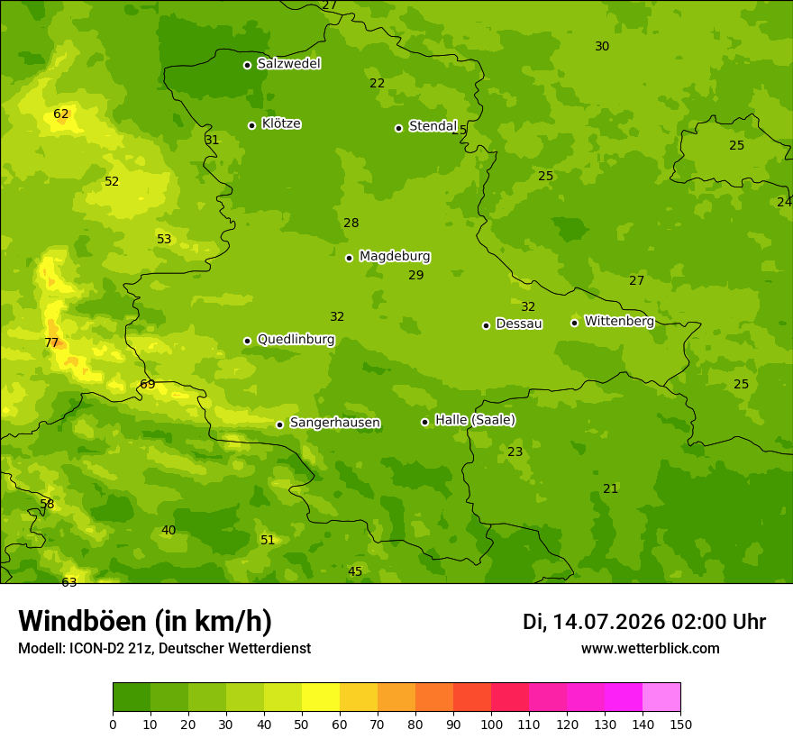 Maximale Windböen