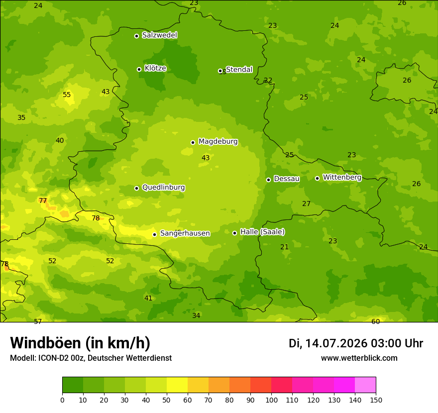 Maximale Windböen