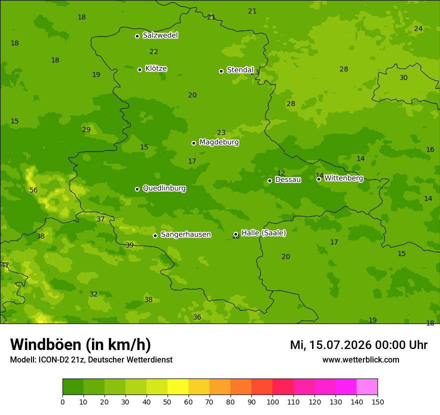 Maximale Windböen