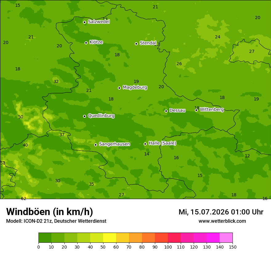 Maximale Windböen