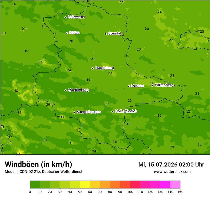 Maximale Windböen