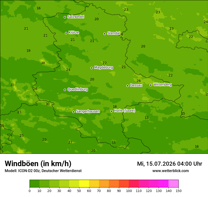 Maximale Windböen