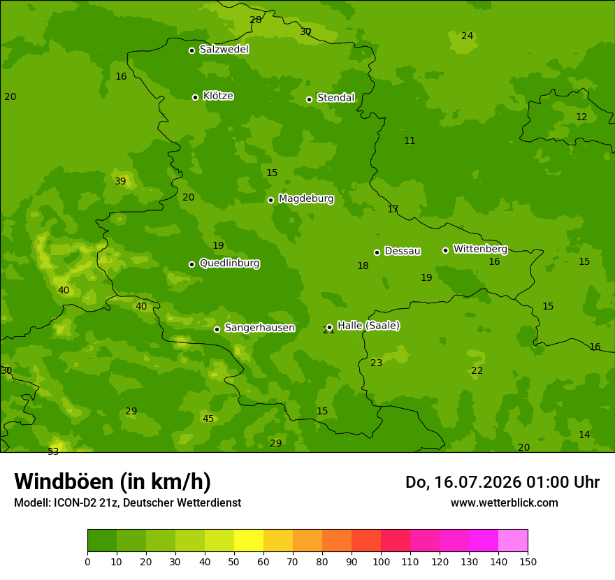 Maximale Windböen
