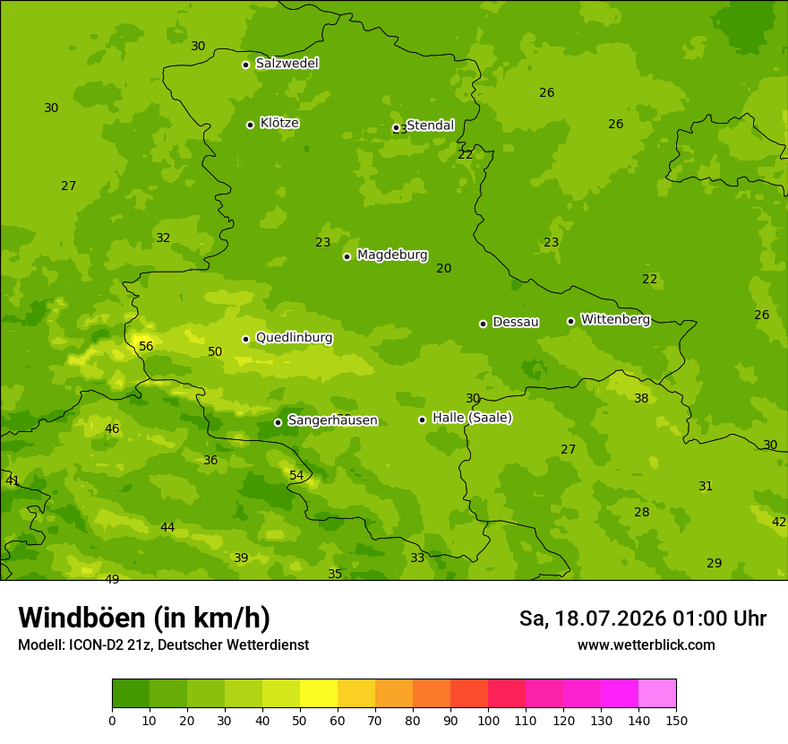Maximale Windböen