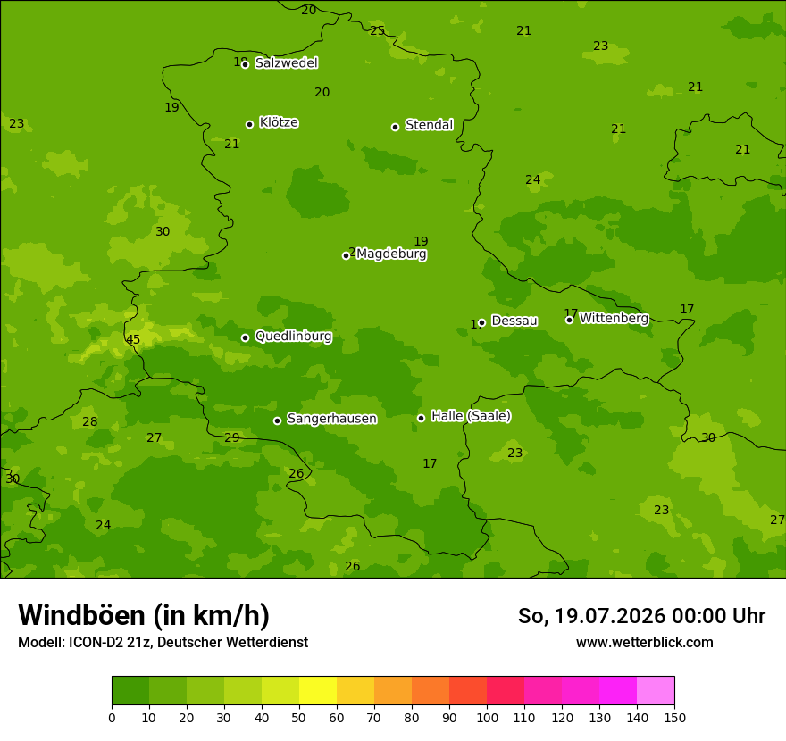 Maximale Windböen