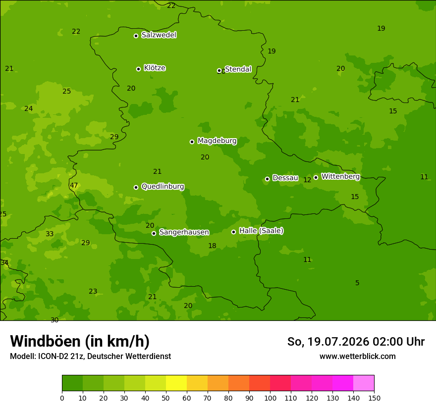 Maximale Windböen