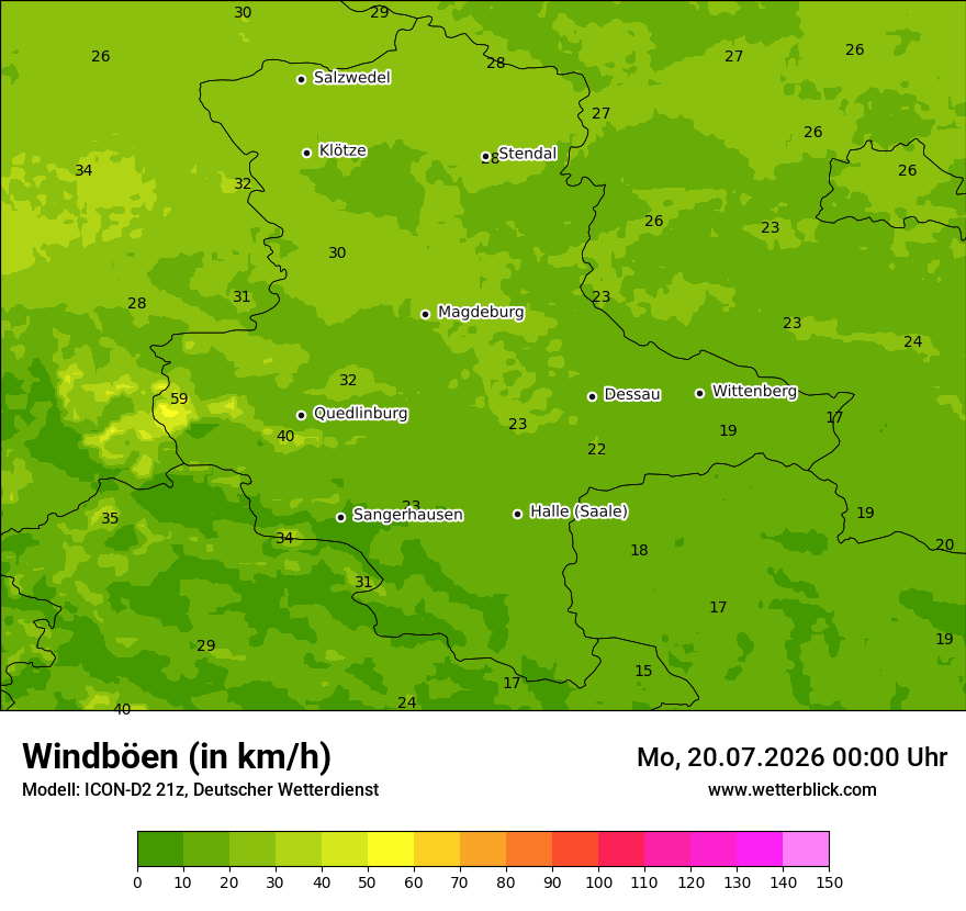 Maximale Windböen