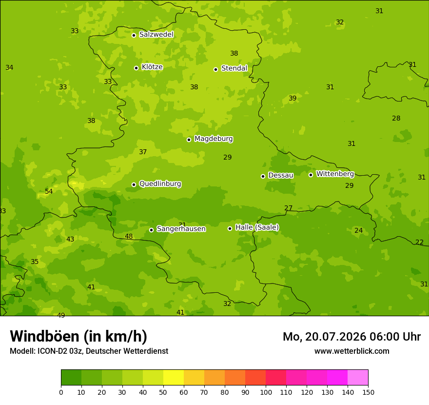 Maximale Windböen