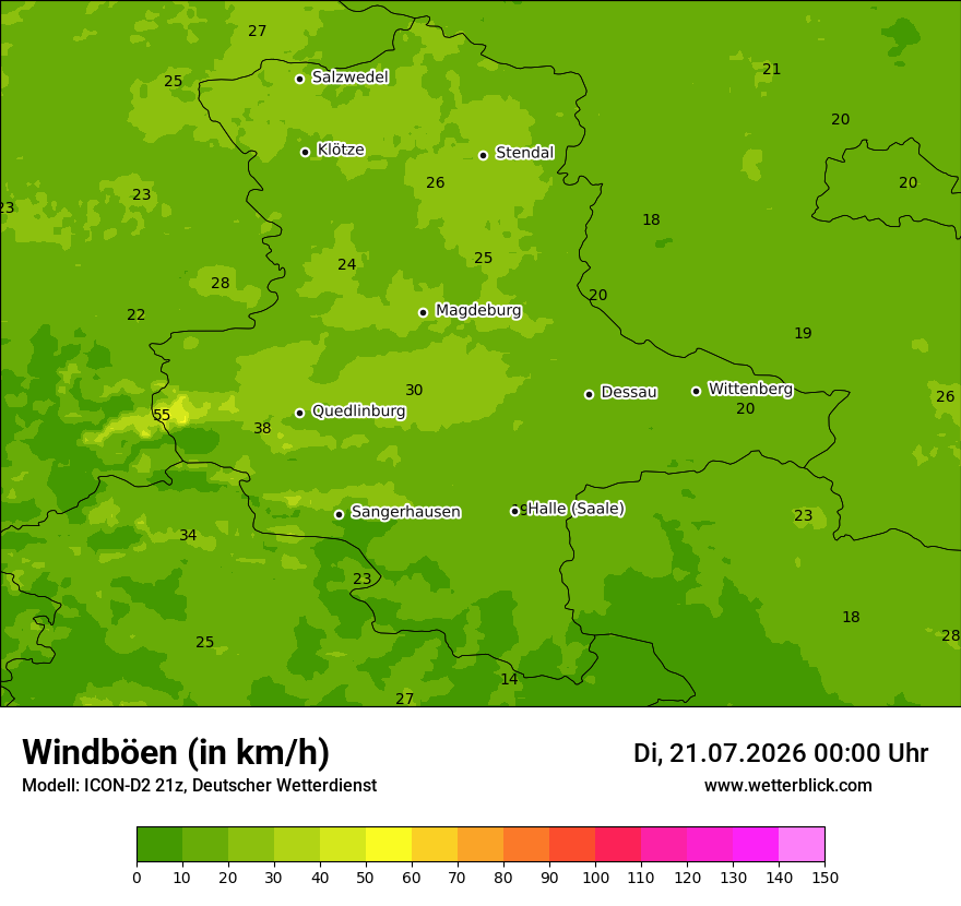 Maximale Windböen