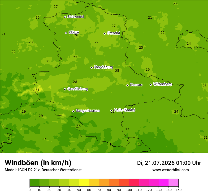 Maximale Windböen
