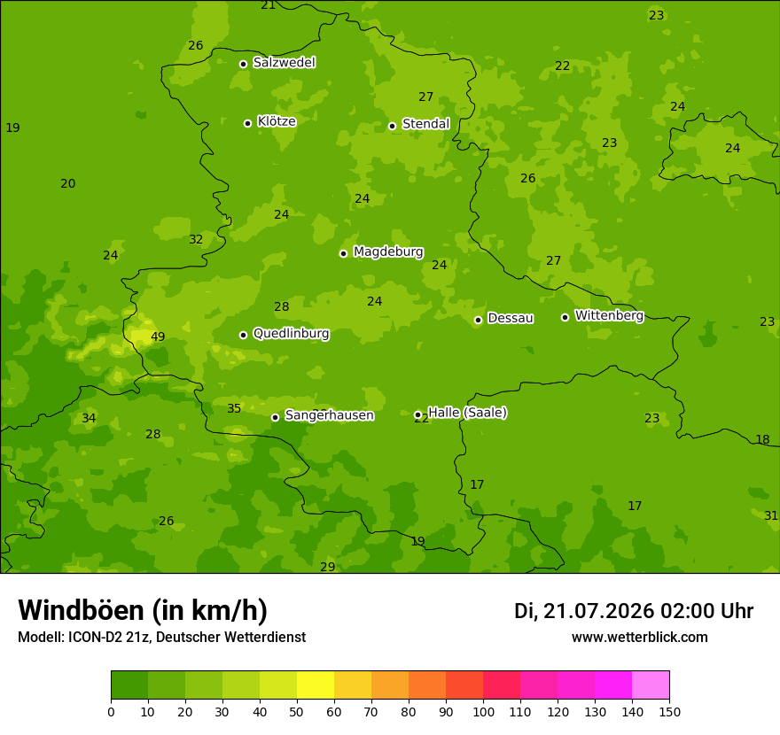 Maximale Windböen