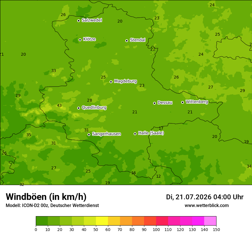 Maximale Windböen